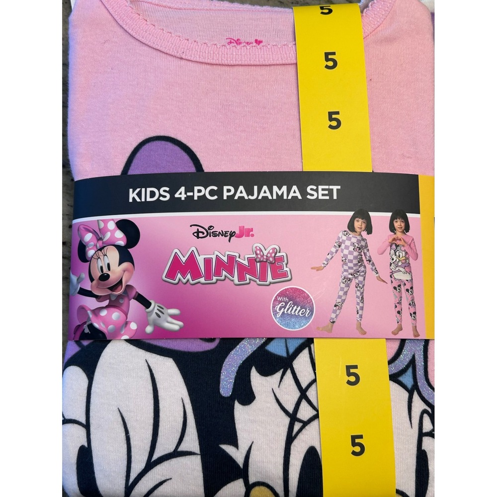 NWT Disney Minnie Mouse Girls 4-Pc Pajama Set Disneycore Mickey Spring PJs Sz. 5